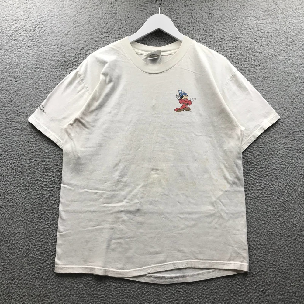 Vintage 90s Walt Disney Worlds Mickey Mouse T-Shirt Men's Large L Graphic White